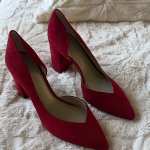1. State Red Suede Heels